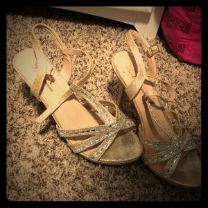 Gold prom heels